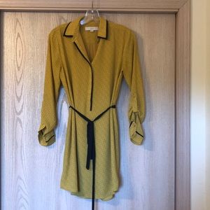 LOFT long sleeve dress with tie